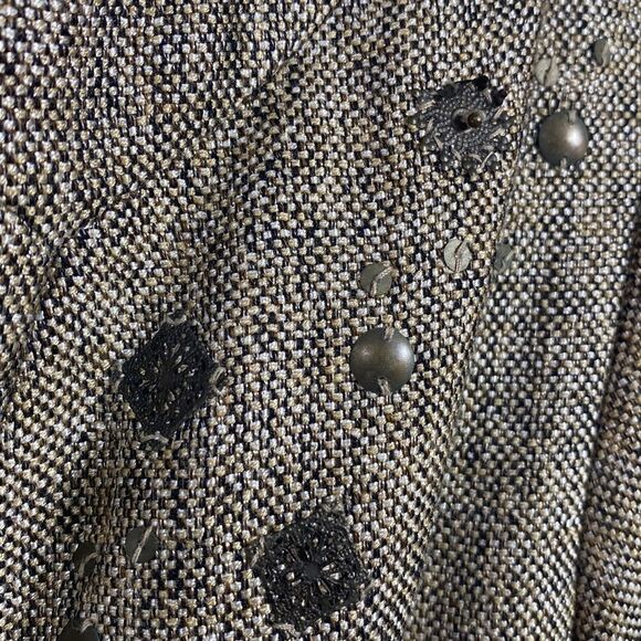 Coldwater Creek Metallic Tweed Embellished Jacket Classic Chic Office Timeless - Picture 16 of 16